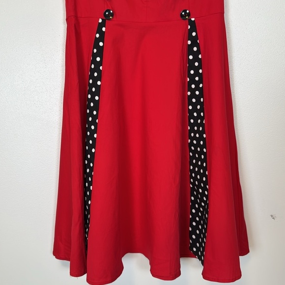 KillReal Vintage Inspired Polka Dot Rockabilly Dress Womens Large Retro Pinup - Picture 3 of 10